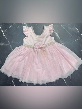 Culture Princess Pink Pearl Rhinestone Trim Tulle Party Dress Girls BNWOT